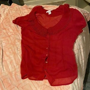 Charlotte Russe red top with decorative buttons
